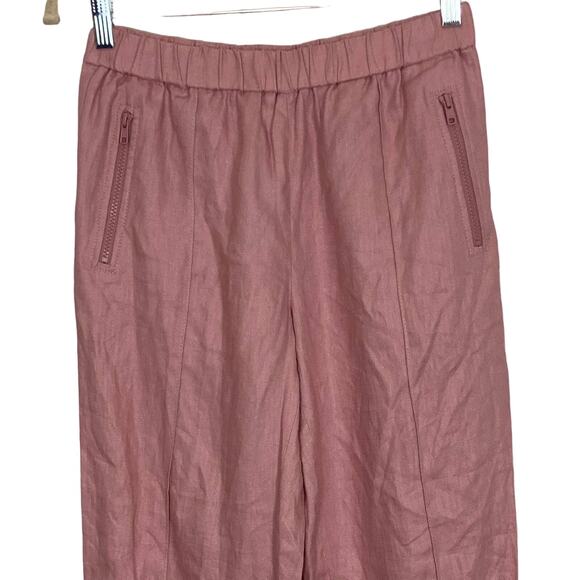 NWT J.Crew High Rise Linen Jogger Pants Pull On Pink Zip Pockets 6 T Tall Long - Picture 14 of 16